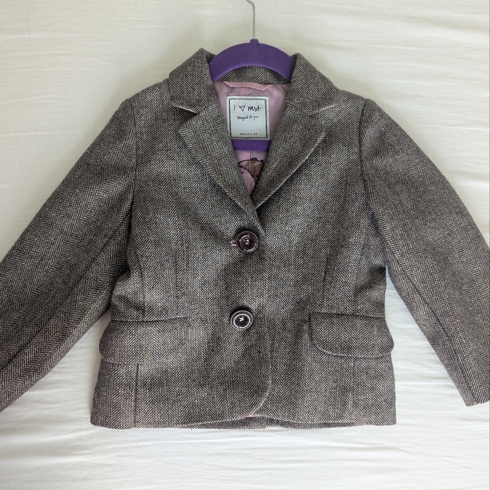 Next UK brown sparkle blazer girls size 4-5 years